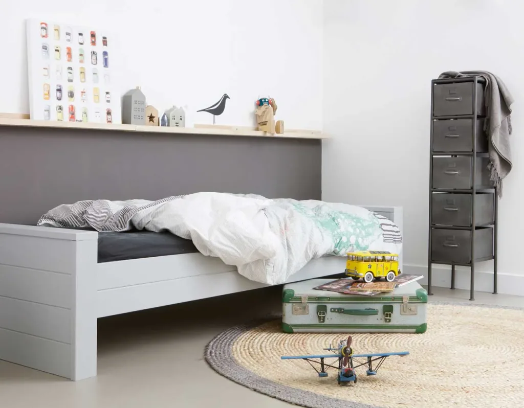Wood Cot Dennis concrete gray 90 x 200 cm
