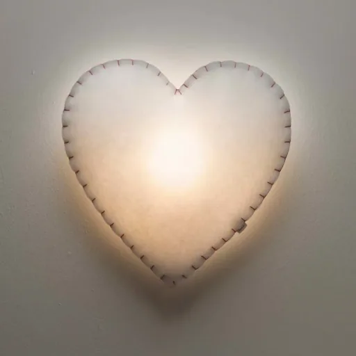 Buokids soft lamp night light/wall lamp heart, Version: Cord & connector; Color of the seam: Gray