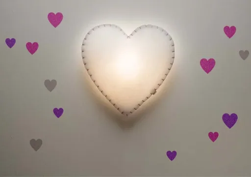 Buokids soft lamp night light/wall lamp heart, Version: Wall lamp; Color of the seam: Gray