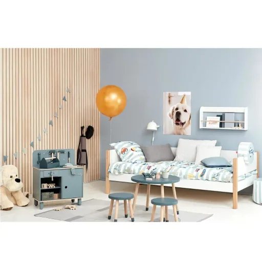 Flexa nor single bed white / oak