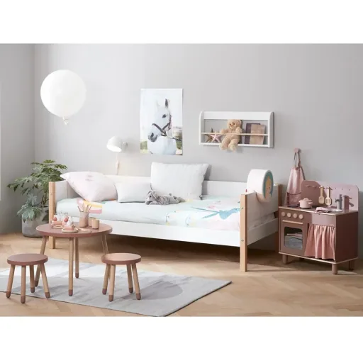 Flexa nor single bed white / oak
