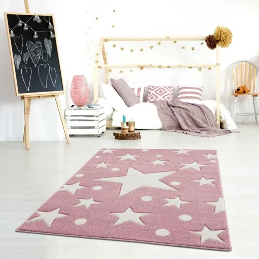 Livone carpet Estrella Stern & Confetti Rosa, Carpet size: 120 x 180 cm