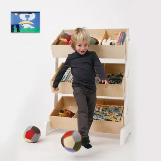 Oeuf toy rack Birke Weiß