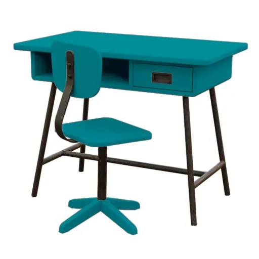 Laurette children's desk la class with chair, Color: turquoise