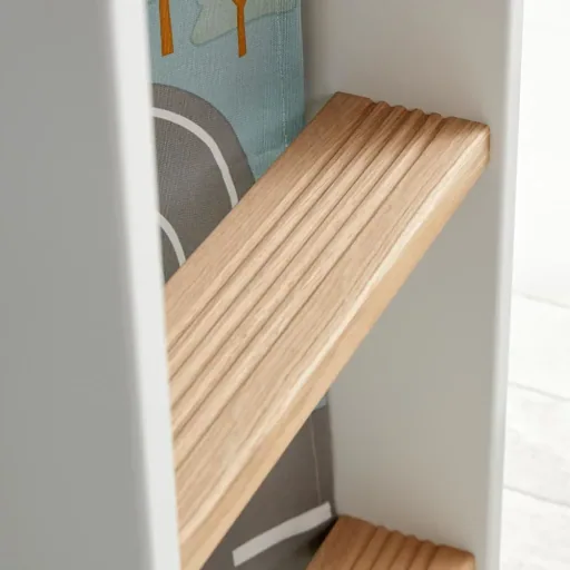 Flexa nor half - high bed with slide white / oak