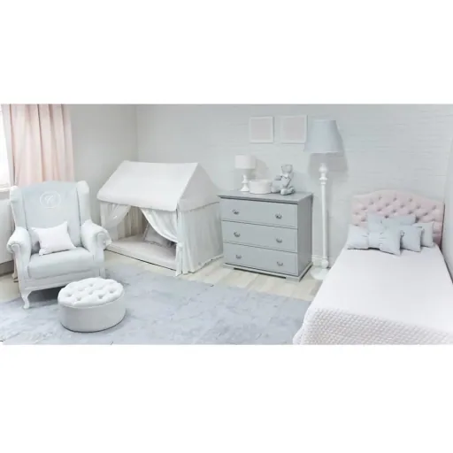 Caramella upholstery chair / Nursing Chair with emblem pink