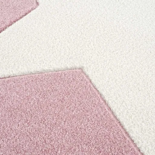 Livone children's carpet star white on pink, Carpet size: 120 x 180 cm