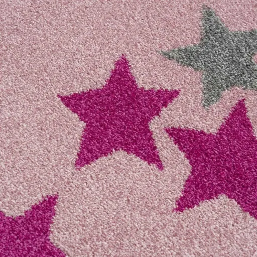 Livone carpet star band pink gray, Carpet size: 120 x 180 cm