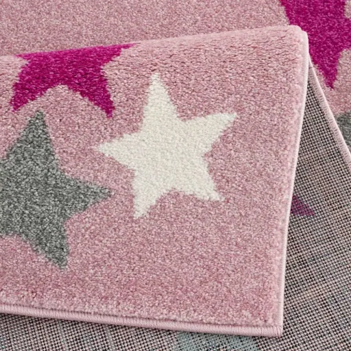Livone carpet star band pink gray, Carpet size: 120 x 180 cm