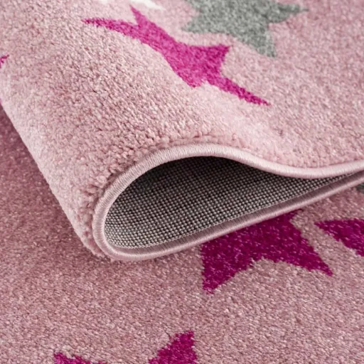 Livone carpet star band pink gray, Carpet size: 120 x 180 cm