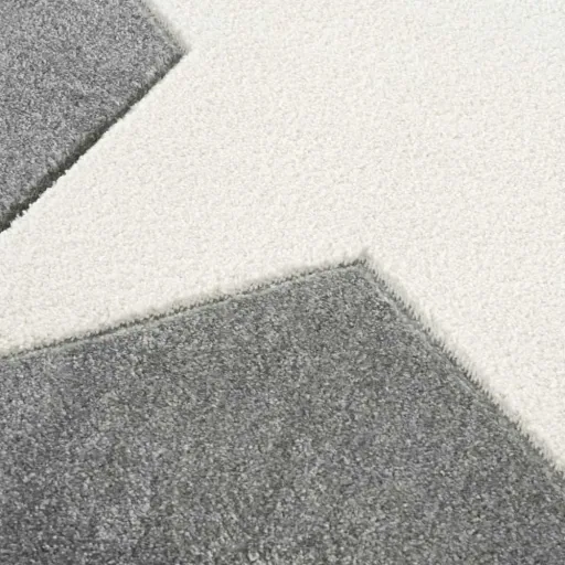 Livone children's carpet star white on gray, Carpet size: 120 x 180 cm