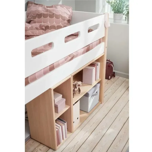 Flexa nor half - high bed ladder weird white / oak