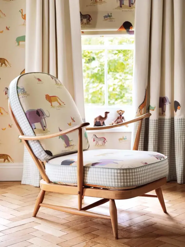 Little Sanderson Abracazoo wallpaper safari animals cream brown