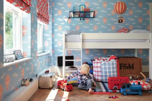Little Sanderson Abracazoo wallpaper hot air balloons red blue