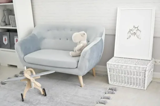 Caramella children's sofa scandi pink