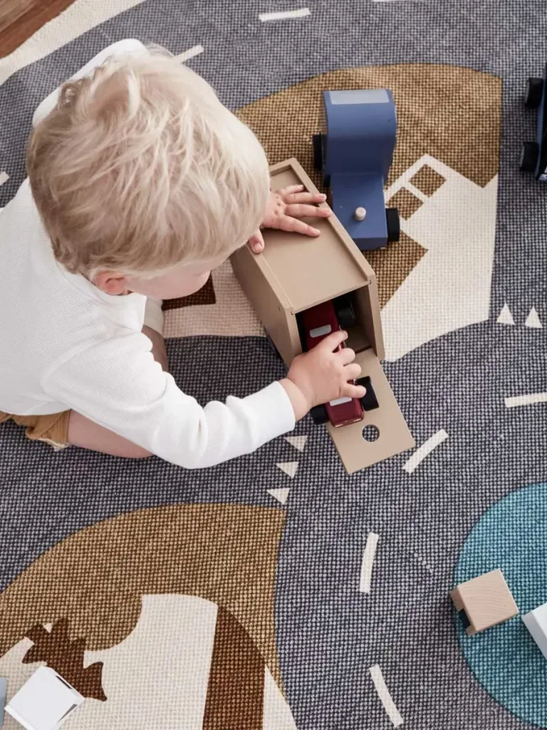 Kids concept play carpet city cotton