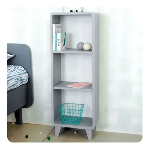Laurette narrow bookshelf millfeuille, Color: Gris