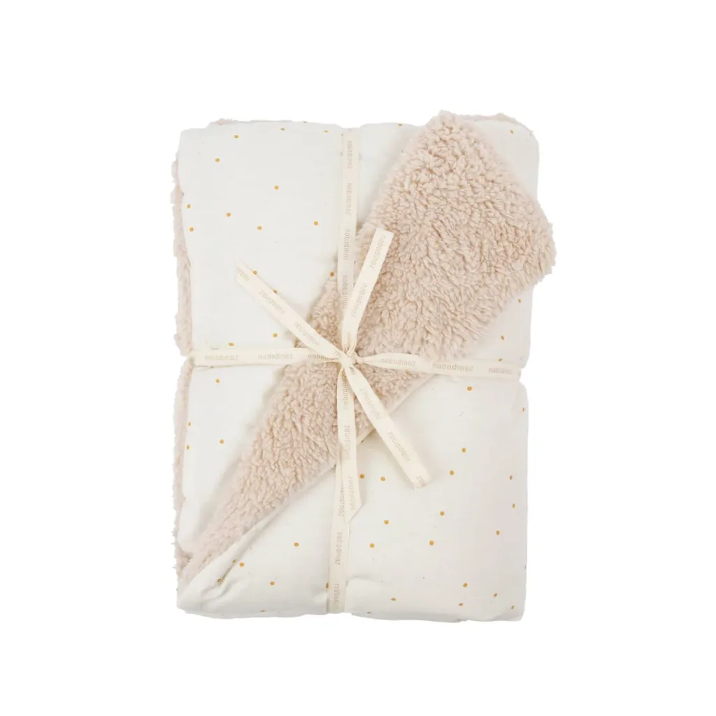 Nobodinoz STORIES Baby blanket for newborns, 70 x 100 cm, Color: Honey sweet dots natural