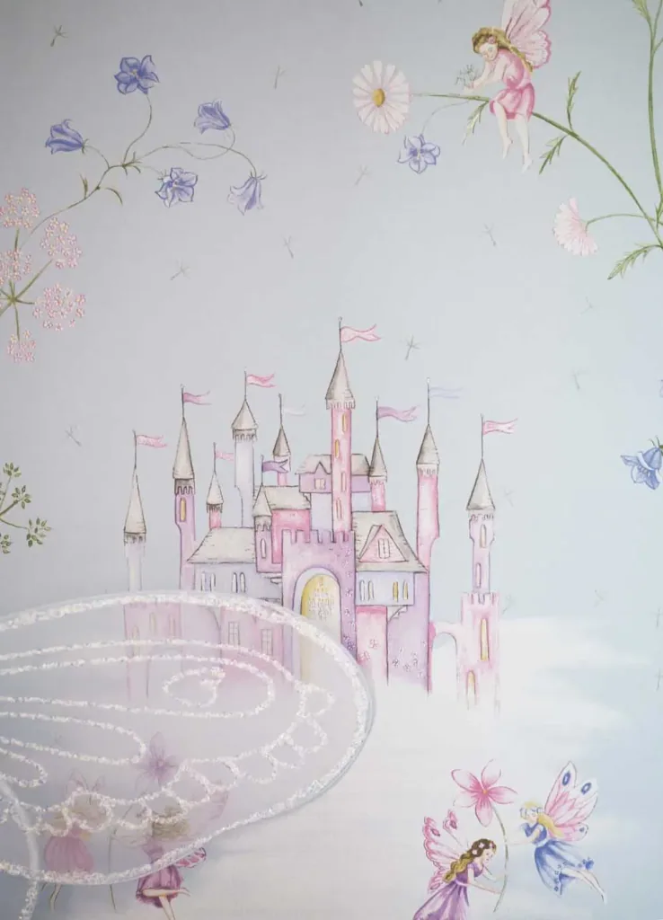 Little Sanderson Abracazoo wallpaper fairytale lock light blue purple pink
