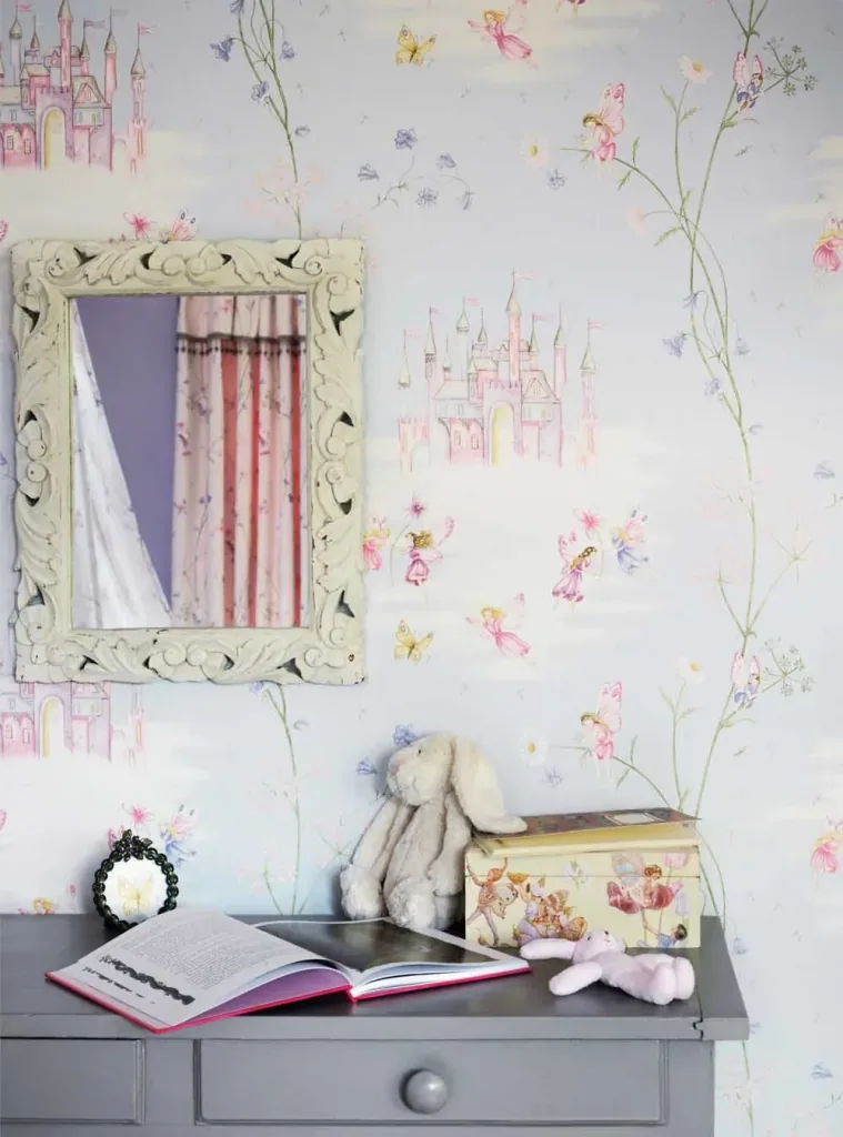 Little Sanderson Abracazoo wallpaper fairytale lock light blue purple pink