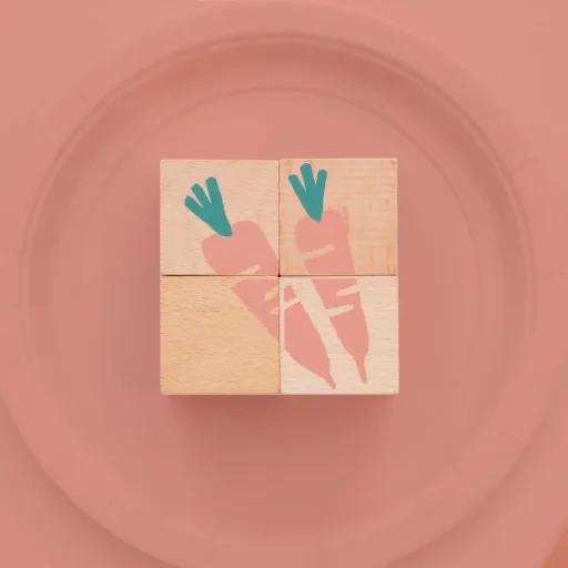 Nobodinoz wooden blocks / puzzle vegetables