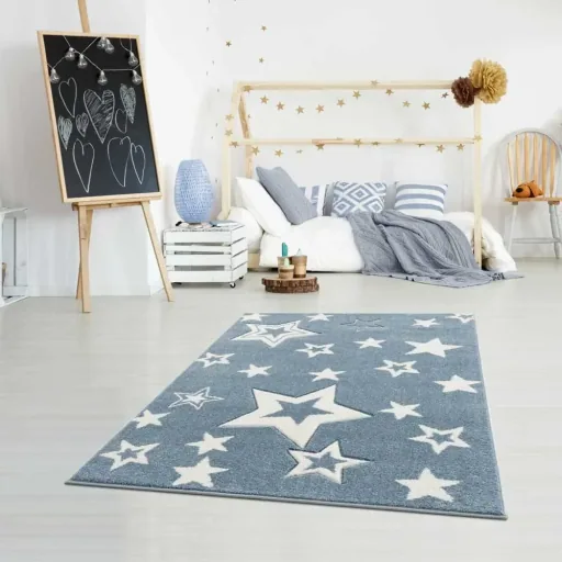 Livone children's carpet Galaxy stars blue, Carpet size: 120 x 180 cm