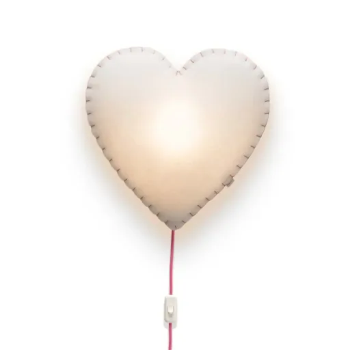 Buokids soft lamp night light/wall lamp heart, Version: Cord & connector; Color of the seam: blue