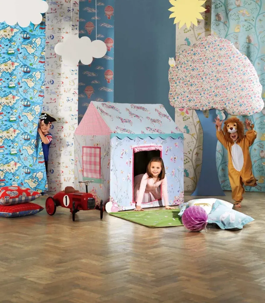 Little Sanderson Abracazoo Wallpaper Alphabet light blue