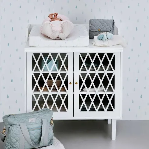 CAM cam wrapping Chest of drawers Harlequin white