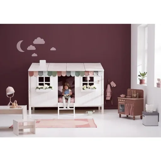 Flexa single bed house white gray