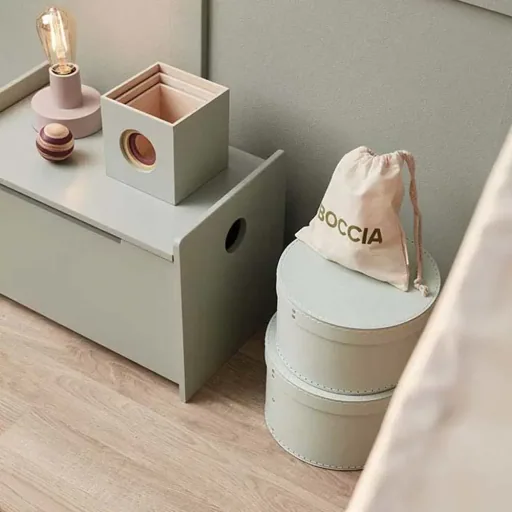 Kids Concept 2 Set round cardboard boxes light green