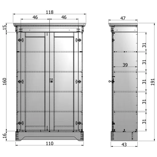 Wood Wardrobe Isabel Schwarz