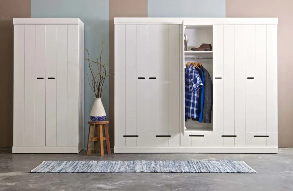 Wood 2 doorer Wardrobe expandable white