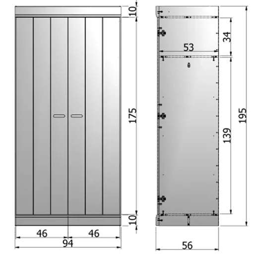 Wood 2 doorer Wardrobe expandable white