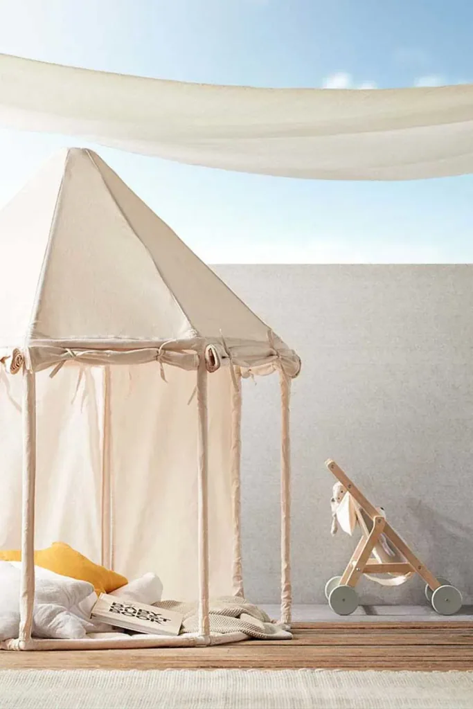 Kids concept children pavilion wood natural octagonal