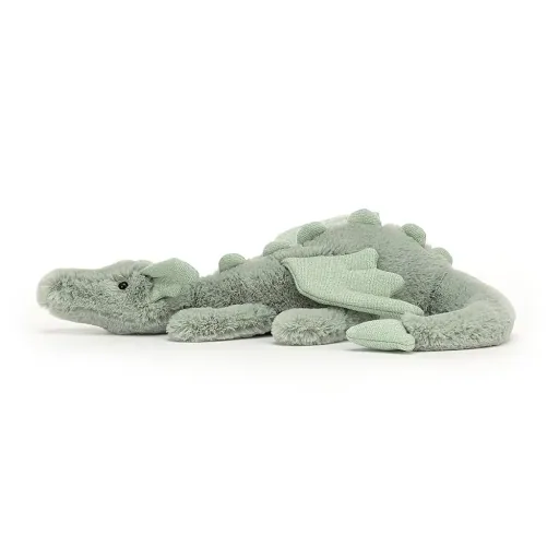Jellycat Soft Toy, Cuddly toy - Sage Dragon, Size: Small - H8 X W30 CM