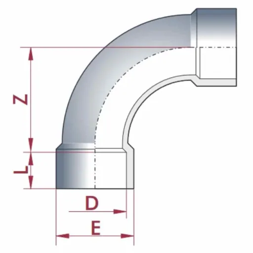 PVC-U 90° Elbow 63 mm PN16