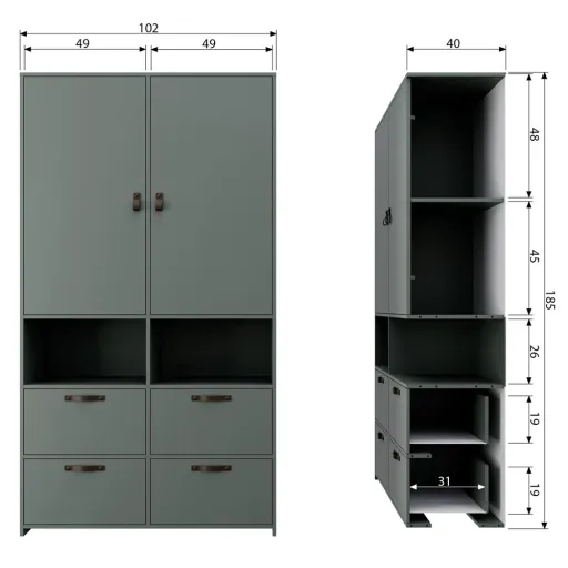 Vtwonen Wardrobe gray green