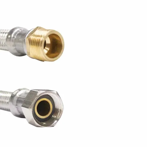 3/4 Inch Stainless Steel Braided Water Hose - 2000mm Flexible Connector Hose