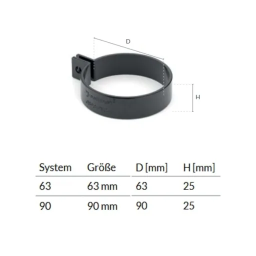 Graphite PVC Rain Gutter Bracket, System 63