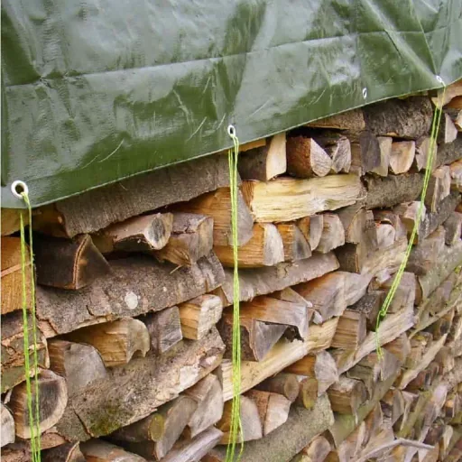 Tarp, Waterproof Cover, 210g/m², 4x6m, green (24m²), ripstop, construction tarp