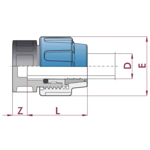 25mm PE Pipe End Cap Fitting - Potable Water Safe