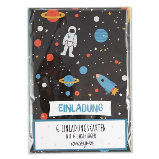 Ava & Yves invitation cards set rocket