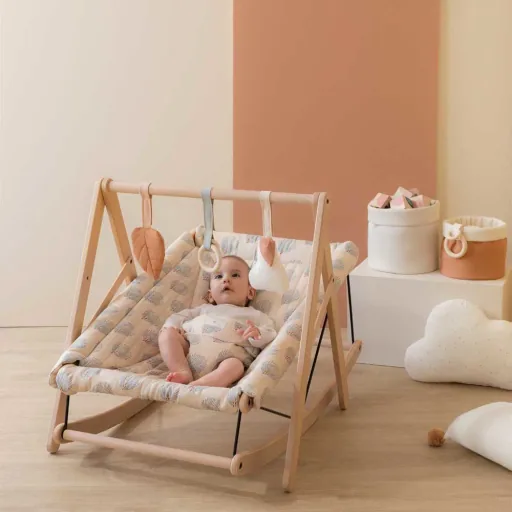 Nobodinoz baby rocker "Gatsby" blue cream