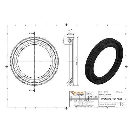 DN 200 Sewer Pipe Seal Profile Ring, Drain Pipe Connector