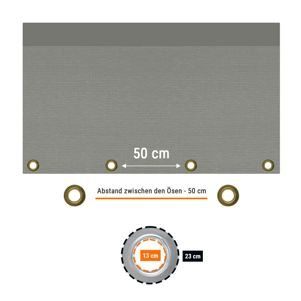 Waterproof tarpaulin, 280 g/m², 2x3 m (6m²), gray, ripstop, UV resistant, weatherproof cover