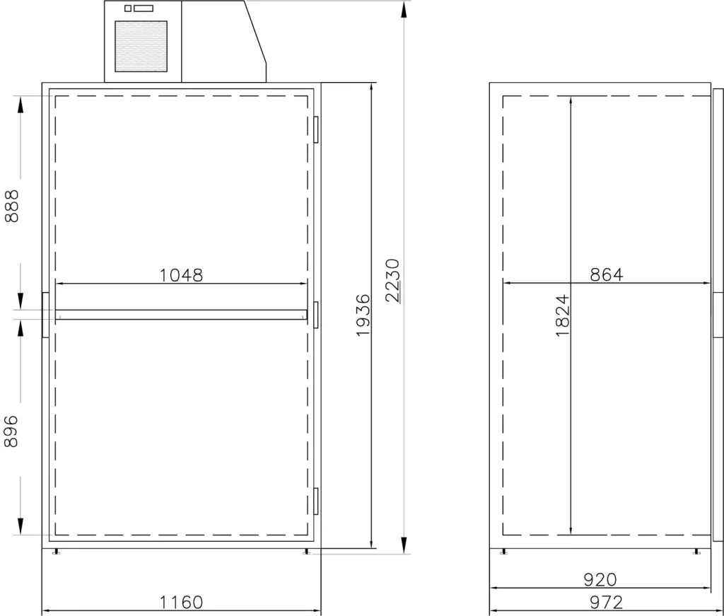 Large-capacity refrigerator 1650 litres, stainless steel interior & drum cooling (575 W)