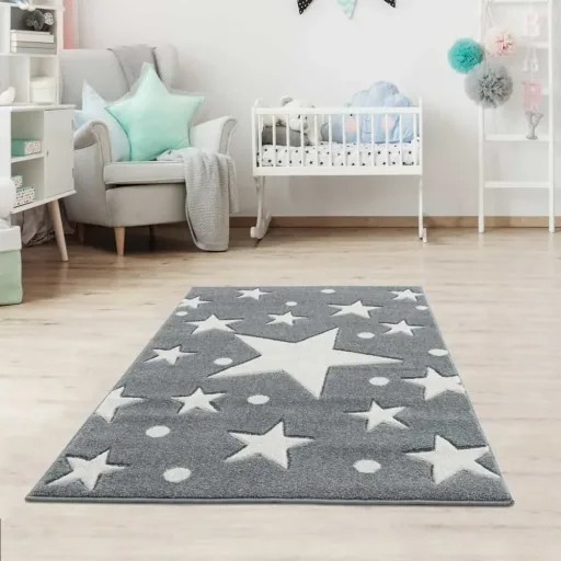 Livone carpet Estrella Stern & Confetti gray, Carpet size: 160 x 230 cm