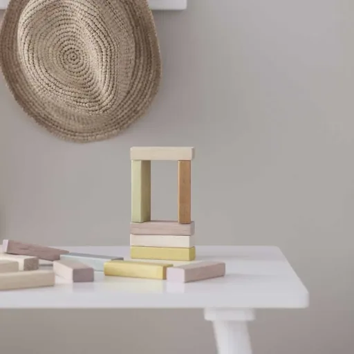 Kids concept stacking sticks wood