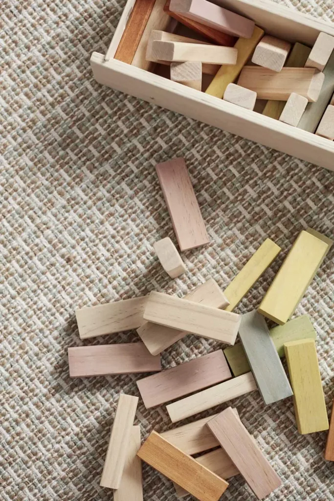 Kids concept stacking sticks wood